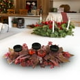 thumbnail image 5 of Summercome Candle Holder Centerpiece for Table Elegant Christmas and Thanksgiving Candle Centerpieces for Tables with Artificial Eucalyptus Leaf, Pinecones, and Rattan Base, Perfect for Home Decor, 5 of 6