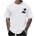 thumbnail image 2 of Yertdoel Mens T-Shirts Fashion Palm Tree Tropical Printed Graphic Beach Tee Tops Solid Color Round Neck Summer Vacation Casual Short Sleeve Shirts, 2 of 5