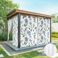 thumbnail image 6 of Outdoor Curtains for Patio Waterproof, Blue Flowers Outdoor Privacy Panels Grommet, Spring Floral Farmhouse Leaves Rustic Blackout Outside Curtains for Porch/Cabana/Pergola/Gazebo 54"x84", 2 Panels, 6 of 8