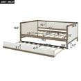 thumbnail image 2 of Harper & Bright Designs Twin Size Upholstered Daybed with Trundle and Nailhead Decoration, Wooden Twin Bed Frame with Armrests for Bedroom Living Room, Wood, 2 of 11