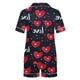 thumbnail image 5 of RKSTN Women's Valentines Pajama Sets Plus Size Notch Collar Button Down Valentine's Day Print Short Sleeve T Shirts Top and Shorts 2 Piece Set Womens Casual Lapel Shirt and Pjs Shorts Matching Set, 5 of 6