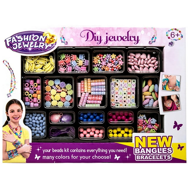 Bracelet Bead Kit DIY - Plastic Jewelry Making Kit Bracelet Making Set for Kids