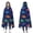 Dark Blue Dinosaurs, variant on Wearable Blanket,DarkBlue Cartoon Dinosaurs SpeechBubbles Pattern Hooded Wearable Flannel Blanket for Adults & Teens,Winter Poncho Shawl Wrap Cape Cozy Anti-Pill,50"x60"