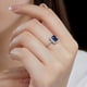 thumbnail image 5 of Anillo de plata esterlina S925 con circonitas coloridas en forma de diamante, diseño avanzado, anillo abierto elegante y simple, 5 of 5