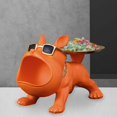 thumbnail image 1 of Bandeja de almacenamiento para perros, estatua, cuenco con estatuilla de perro, escultura de Animal de resina nórdica, bandeja de joyería para dulces Naranja BLESIY Estatua de resina, 1 of 8
