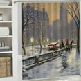 thumbnail image 6 of Fenyluxe Snowy City Print Shower Curtain, Modern Chic Home Bathroom Decor with Hooks, Polyester Fiber Shower Curtain for Showers and Bathtubs 60x72, 6 of 7
