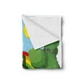 thumbnail image 2 of Leprechaun Soft Flannel Fleece Throw Blanket, Simplistic Carton of Irish in Forest with Sun and Rainbow Image, Cozy Plush for Indoor and Outdoor Use, 70" x 90", Multicolor, by Ambesonne, 2 of 5