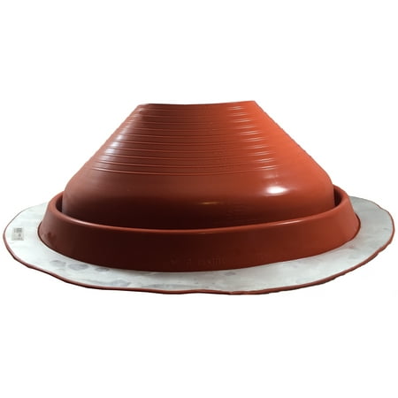 DEKTITE ROUND BASE METAL ROOFING PIPE FLASHING BOOT: #9 (DF209RE) RED High Temp Silicone Flexible Pipe Flashing Dektite (for OD pipe sizes 10