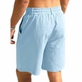 thumbnail image 5 of WIZUTIZ Mens Linen Shorts Summer Vacation Linen Beach Shorts with Pockets Casual Baggy Lightweight Yoga Lounge Boho Short, 5 of 5