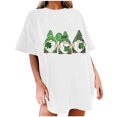 thumbnail image 1 of Birdeem Mode Femme T-Shirt Uni à Col Rond Imprimé à Manches Courtes Impression Blouse Ample Hauts, 1 of 5