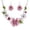 Pink, variant on JAHH Women's Wedding Jewelry Multicolor Female Flower Rhinestone Inlaid Pendant Necklace Earrings Jewelry Set Gift for Wife Girlfriend