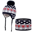 thumbnail image 4 of UngA Kids Winter Hat and Scarf Set, 2Pcs Warm Knit Beanie Cap and Scarf for Boys Girls (Navy,2-8 Years), 4 of 5