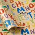 thumbnail image 1 of RUSPEPA Kraft Wrapping Paper Roll - Mini Roll - Colorful Cartoon Letters Design Great for Baby Boy or Neutral Gift Wrapping, Kids' Birthday Party and Baby Shower - 17 Inches X 32.8 Feet, 1 of 7