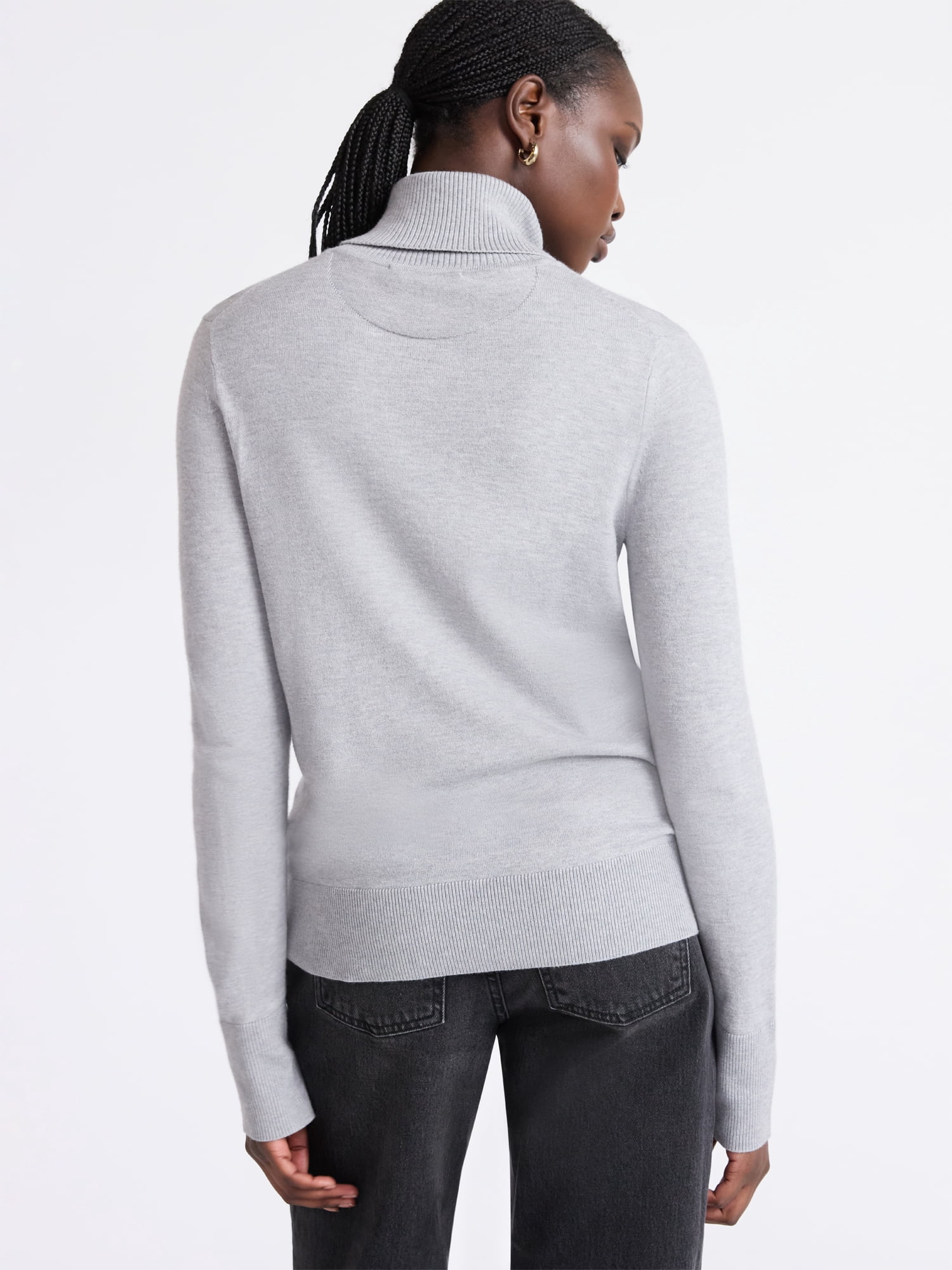Free Assembly Women's Cozy Yarn Turtleneck Sweater with Long Sleeves, Sizes XS-XXL