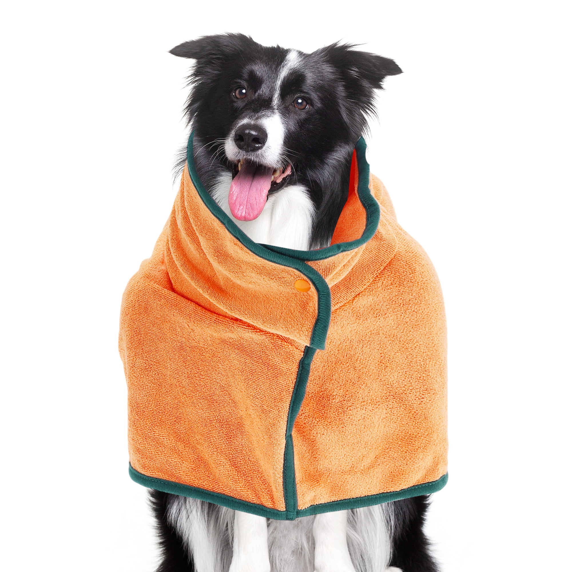 Unique Bargains Dog Bathrobe Soft Pet Towel Absorbent Coat for Cats and Dogs M Orange