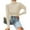 Beige, variant on Women'S Sweaters Pullover Winter Fall Casual Comfortable Tops Solid High Neck Top Round Neckline Long Sleeve Knit Sweater Army Green M