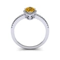 thumbnail image 4 of SuperJeweler 1 Carat Pear Shape Citrine and Halo Diamond Ring In Sterling Silver For Women, 4 of 6