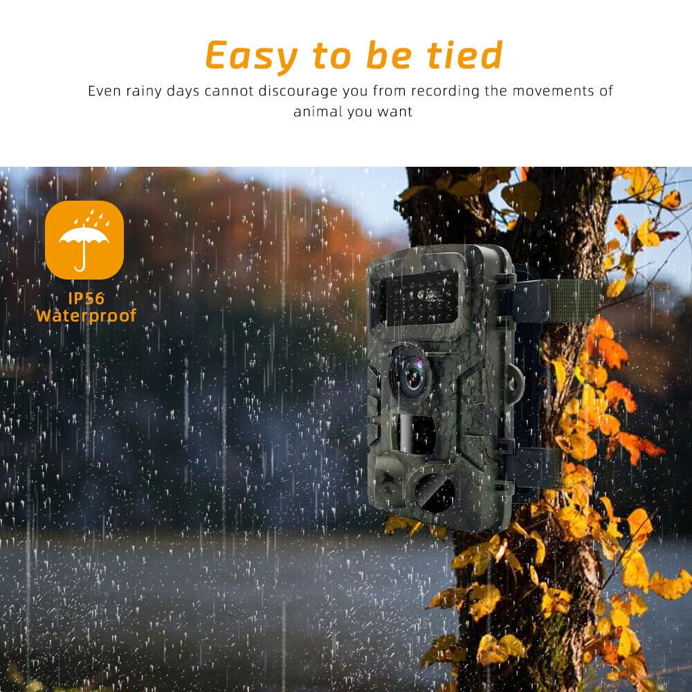 Mini Trail Camera 1080P HD Wildlife Scouting Hunting Game Camera with IR Night Vision Waterproof Video Camera