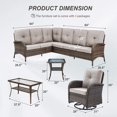 thumbnail image 3 of Bellefurn 6 Piece Patio Furniture Set with Swivel Rocker,Outdoor Wicker Sectional Sofa L Shaped Couch with Swivel Glider Rocking Chairs,Patio High Back Conversation Set for Deck,Backyard,Porch, 3 of 10