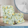 thumbnail image 3 of Kuiaobaty Lemon Flower Pattern Reclining Sofa Slipcover for Living Room Easy Replacement Recliner Chair Cover Large with Pocket Breathable Recliner Couch Cover Durable Reclining Slipcover, 3 of 8