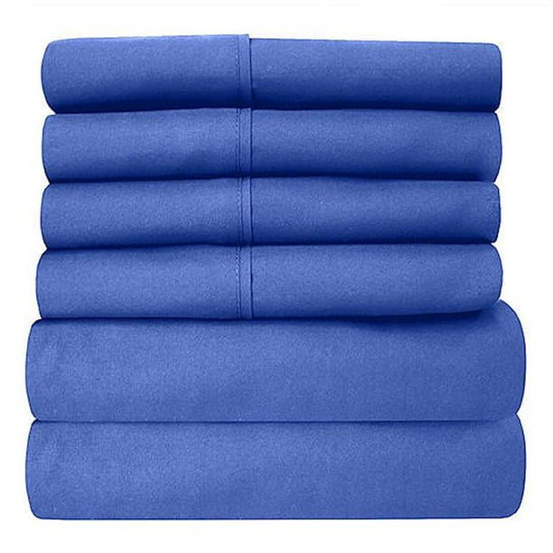 King Size Premium Bamboo Sheet Set, Navy 6 Piece