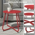 thumbnail image 6 of Grand Patio Outdoor&Indoor Steel Patio Side Table, Weather Resistant Outdoor Small Round End Table for Patio, Yard, Balcony, Garden, Living Room, Bedroom, Red, 6 of 10