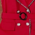thumbnail image 4 of Miluxas Girl Bodycon Dresses,Business office Midi Cap Sleeve Button Pencil formal Outfits Red 7-8Years, 4 of 7