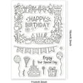 thumbnail image 2 of 1sheet Happy Birthday Frame Silicone Clear Stamps Gifts Cakes Transparent Stamps, 2 of 8