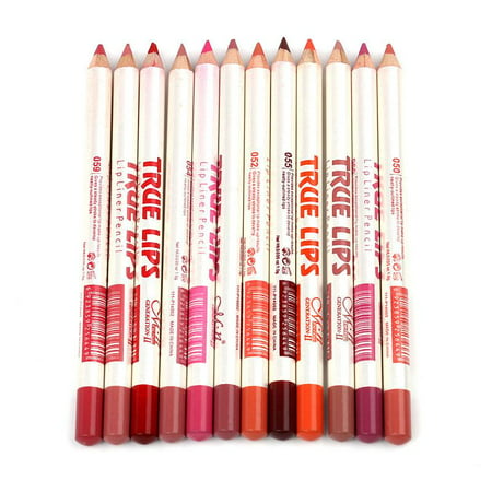WALFRONT 12Pcs Lip Liner Pencil Waterproof Lipstick Pen Matte Long-lasting Makeup Cosmetic Eyeliner Pencils (Best Long Lasting Eyeliner Pencil)