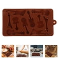 thumbnail image 2 of Base de 10 cavidades Guitarra Pastel de silicona Pan Chocolate Fondant Jalea Caramelo Molde para hornear Molde artesanal (café), 2 of 5