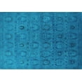 thumbnail image 1 of Ahgly Company Machine Washable Indoor Rectangle Oriental Turquoise Blue Industrial Area Rugs, 8' x 12', 1 of 4