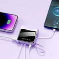 thumbnail image 4 of Meggemo 10000mAh Mini Power Bank with 4 Built in Cables Slim Lightweight Portable Charger Purple Color Universal Compatibility for Smartphones Reliable Fast Charging Solution, 4 of 8