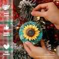 thumbnail image 4 of Round Christmas Ornament Ceramic Keepsake Holiday Christmas Decoration 2.95in - Sunflower in Full Bloom, 4 of 6