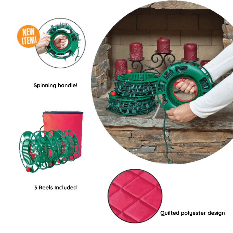 Simple Living Solution's Extension Cord Reel Value Pack (3ct) , Also used  for Christmas Light Storage, Garland Storage, Hose storage 