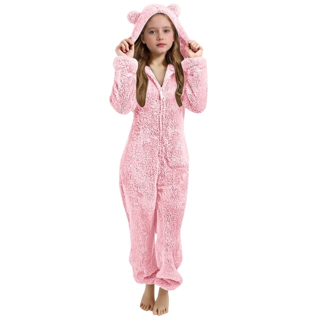 Pyjamas Chauds pour Femmes Combinaison de Pyjama Confortable : Combinaison à Capuche Chaude pour Nuits d'Hiver Pyjamas d'Hiver pour Femmes