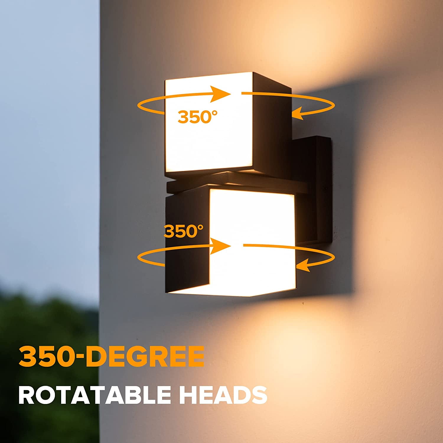 LUTEC Cuba 3000K 1100LM LED Integrated Porch Wall Light Outdoor and Indoor Bedroom LED Wall Lantern Sconce Bronze Bronze Square 1100LM