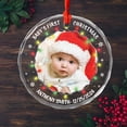 thumbnail image 3 of Baby's First Christmas Glass Ornament 2025, Customized Date & Name Newborn Ornaments Gift for Newborn New Dad Mom, Personalized PhoTo Baby 1st Xmas Glass Ornament, Picture Baby 1st Xmas Ornaments, 3 of 6