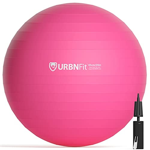 ??URBNFIT Exercise Ball - Yoga Ball in Multiple Sizes for Workout, Pregnancy, Stability - Anti-Burst Swiss Balance Ball w/ Quick Pump - Fitness Ball Chair for Office, Home, Gym