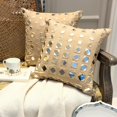 thumbnail image 5 of The HomeCentric Pillow Case With Zipper 24x24 Pillow Cover Beige Beige Pillow Shams Mirror Pillow Sham Pack of 2 24x24 inch (60x60 cm) Pillow Sham Square Cotton Canvas Pillow Shams - Reflections, 5 of 14