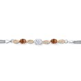 thumbnail image 2 of Gem Stone King 925 Silver and 10K Yellow Gold White Moissanite and Ecstasy Mystic Topaz and White Lab Grown Diamond Bracelet for Women (1.96 Cttw, Gemstone, Oval, Wheat Chain, 6.5 inches), 2 of 5