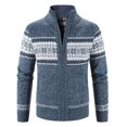 thumbnail image 3 of 2023 Otoño / Invierno Nuevo Producto Suéter para Hombre Pieza de Copo de Nieve de Navidad de Colores Cuello Alto Cárdigan Cálido Abrigo de Punto para Hombre, 3 of 5