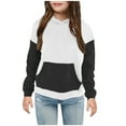 thumbnail image 2 of 2 Pack Fleece Lined Hoodies for Teen Girls & Boys with Front Pocket Pullover Sweatshirts Size 4-14 Tweens Cute Color Block Long Sleeve Warm Shirts Tops, 2 of 8