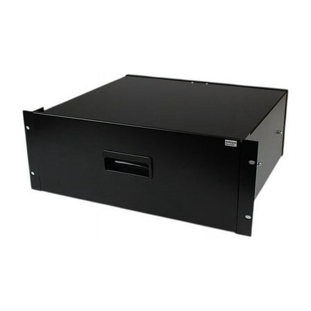 StarTech.com 4U Black Steel Storage Drawer for 19in Racks and Cabinets, 4U Black Sliding Rack Storage Drawer