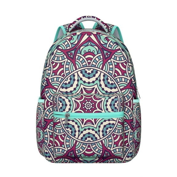 Mantra Bohemian Roomy Backpack - Extra Spacious School Backpack for High School & University, Waterproof Bookbag, Ideal Gift for Grads