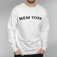 thumbnail image 2 of Men's 330g 100% Cotton NEW YORK Pattern Dropped Shoulder Round Neck Sweatshirt, 2 of 15