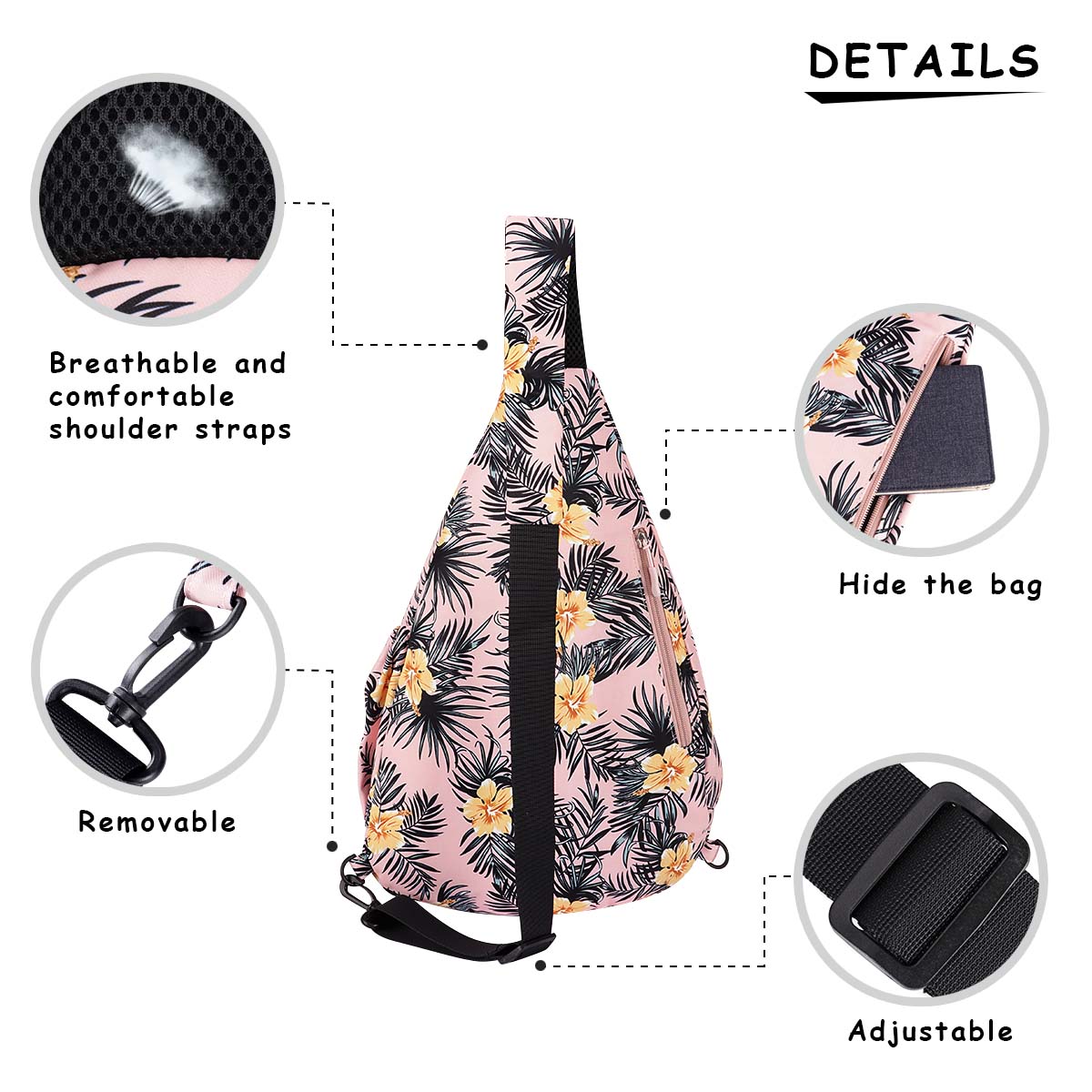 KAWELL Sling Backpack - Unisex Messenger Bag Crossbody Backpack Travel Multipurpose Daypacks for Men Women Lady Girl Teens - image 5 of 7