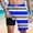 Blue, variant on COSFO Swim Trunks for Men Casual Striped Elastic Waist Board Shorts with Compression Liner Beach Relaxed Fit Mens Shorts