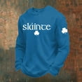 thumbnail image 2 of IWRICH Men's Shamrock Printed T Shirts Fashion St. Patrick's Day Waffle Long Sleeve Tees Plus Size Slim Fit Tops Blue XL, 2 of 3