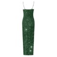 thumbnail image 5 of WEAIXIMIUNG Carnaval Femme Décolleté Profond Paillettes Portefeuille Froncé Sans Manches Robe de Soirée de Boîte de Nuit, 5 of 5