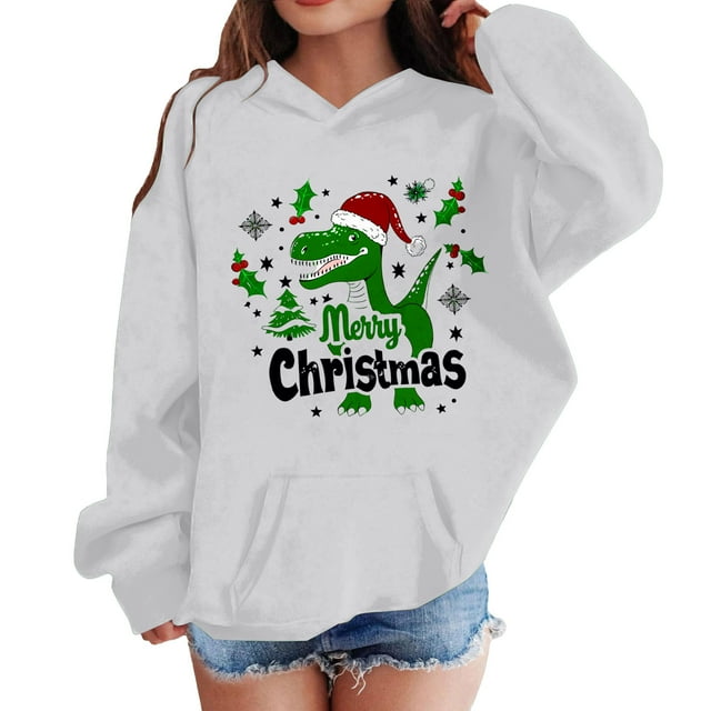 Sudadera con capucha para niñas y niños, sudadera de manga larga con cuello redondo y estampado de moda, jersey con bolsillo, sudadera de poliéster para niñas